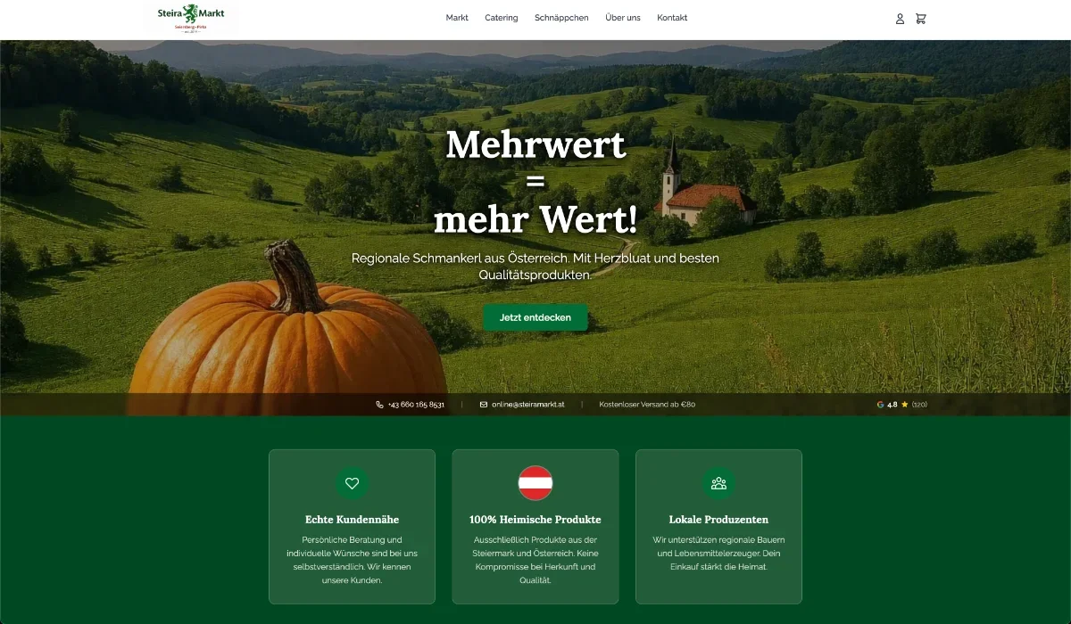 Screenshot von Steiramarkt